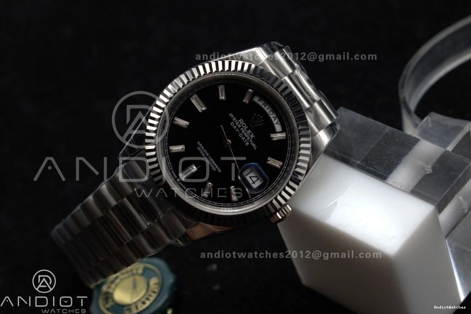 Weight Gain SS Black A Bracelet 718 Bright Dial GSF Crystal President 40 on DayDate 0810